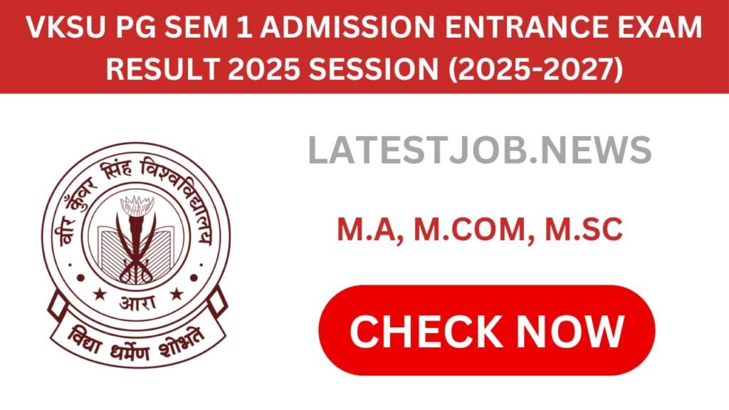 VKSU PG Entrance Exam Result 2025: Download Scorecard and Merit List